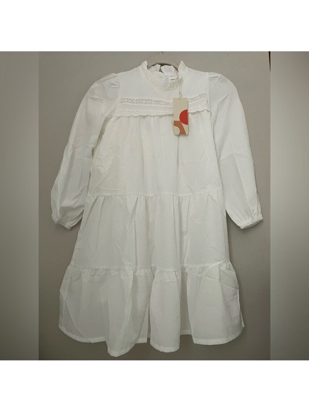 Girls Long Sleeve Midi Tiered Flowy Dress Size 8 9y - Picture 3 of 11